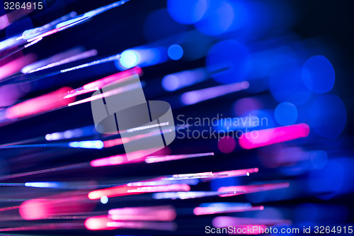 Image of optical fibres abstract blurred technology background