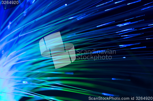 Image of optical fibres abstract blurred technology background