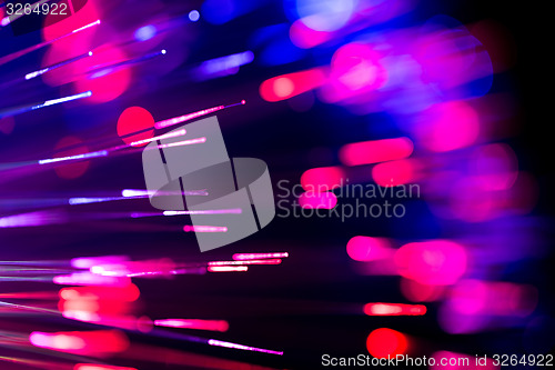 Image of optical fibres abstract blurred technology background