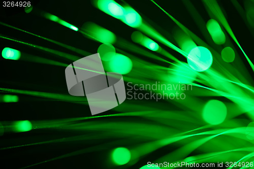 Image of optical fibres abstract blurred technology background