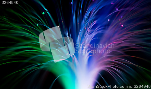 Image of optical fibres abstract blurred technology background