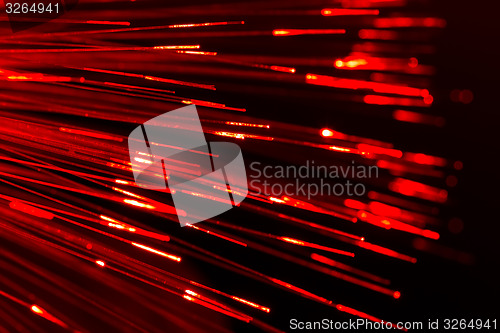 Image of optical fibres abstract blurred technology background