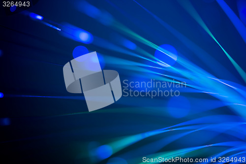 Image of optical fibres abstract blurred technology background