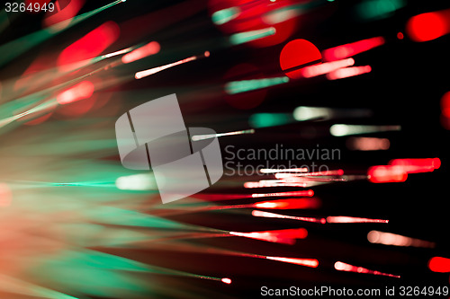 Image of optical fibres abstract blurred technology background