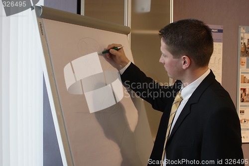 Image of Businessman writing 