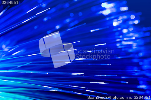 Image of optical fibres abstract blurred technology background