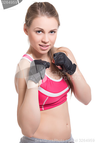 Image of Portrait of smiling blonde
