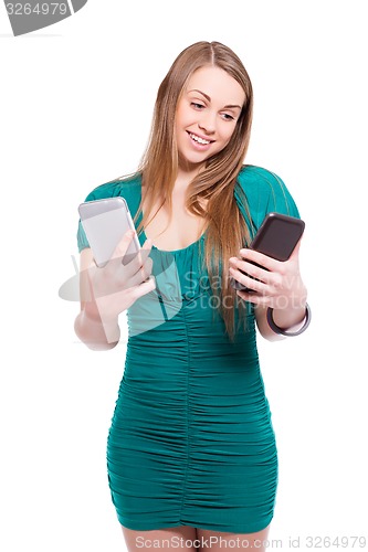 Image of Portrait of funny blond woman