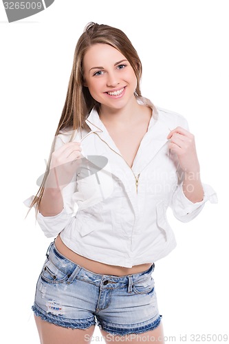 Image of Portrait of smiling young woman