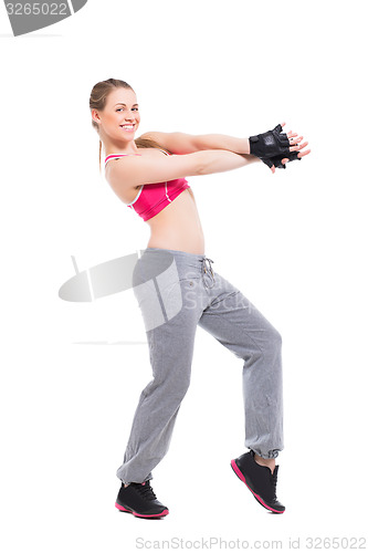 Image of Cheerful sporty blond woman