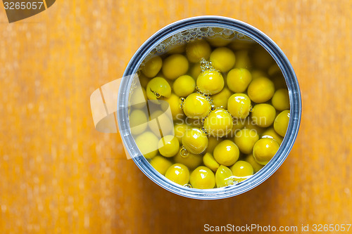 Image of tinned green peas