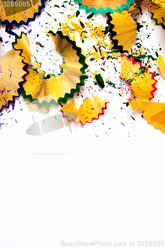 Image of colored pencil shavings