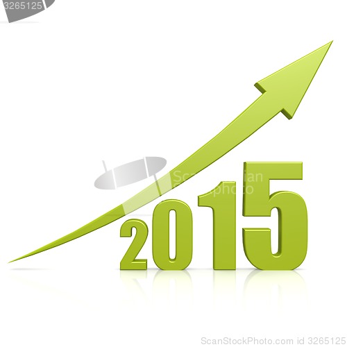 Image of Year 2015 growth green arrow