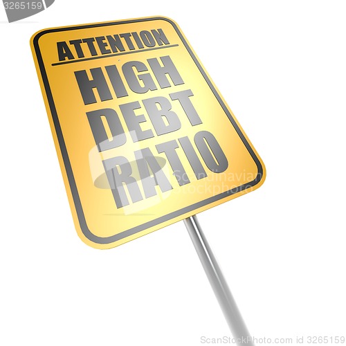 Image of High debt ratio road sign