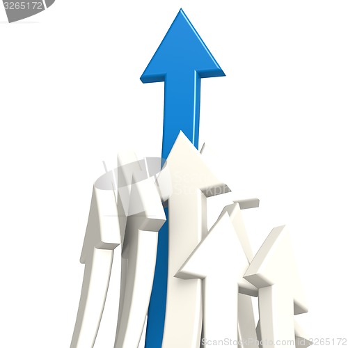 Image of Blue arrow toward success