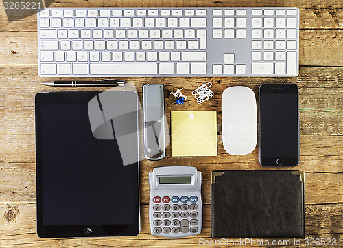 Image of Blank Corporate ID Set on wooden