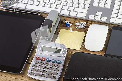 Image of Blank Corporate ID Set on wooden