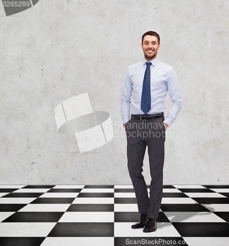 Image of happy smiling businessman in shirt and tie