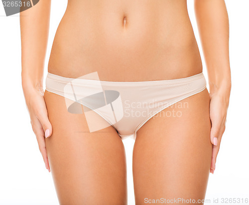 Image of woman in cotton underwear showing slimming concept