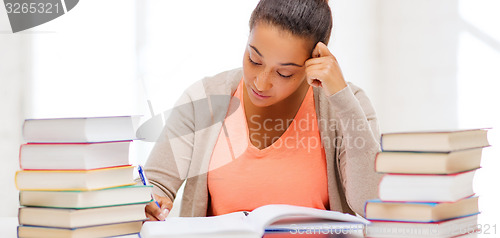 Image of international student studying in college