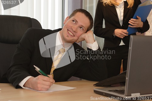 Image of Businessman dreaming