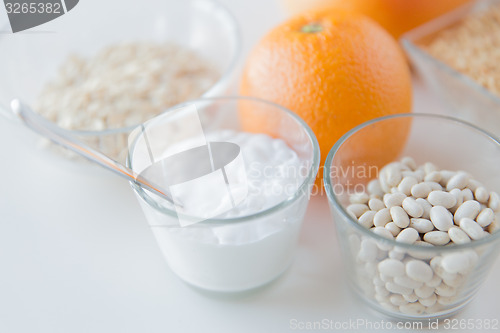 Image of close up of food ingredients on table