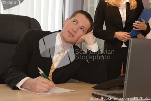 Image of Bored businessman