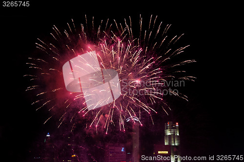 Image of beautiful fireworks at night city sky