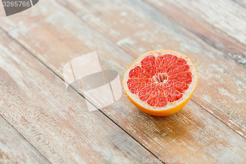 Image of close up of fresh juicy cut grapefruit