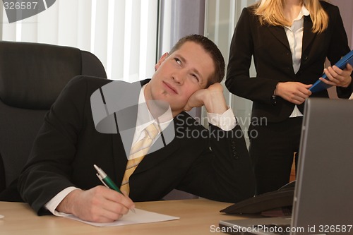 Image of Bored businessman