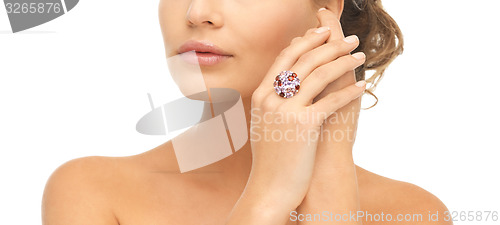 Image of woman with one cocktail ring