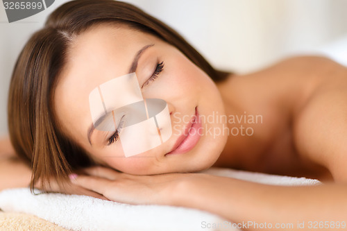 Image of beautiful woman in spa salon