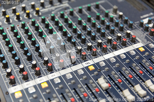 Image of control panel at recording studio or radio station