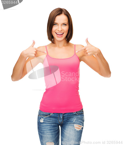 Image of woman in blank pink tank top