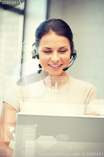 Image of futuristic female helpline operator