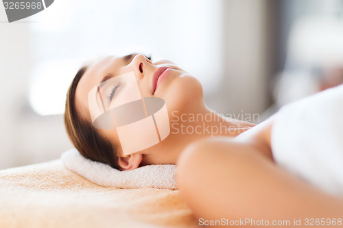 Image of beautiful woman in spa salon