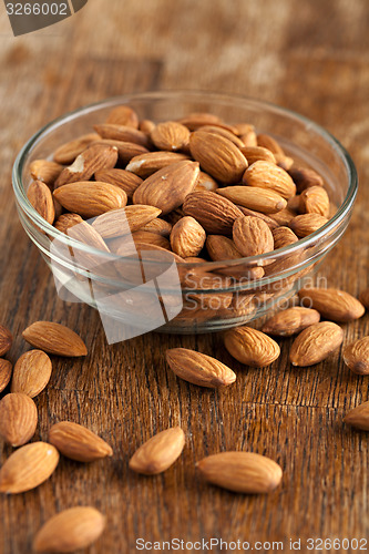 Image of Bowl of Organic Raw Almonds