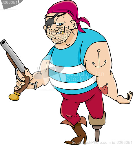 Image of funny pirate cartoon illustration