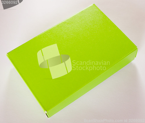 Image of Retro look Green yellow paper box