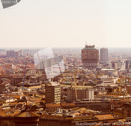 Image of Retro look Milan aerial view