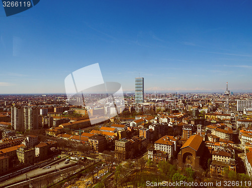 Image of Retro look Milan aerial view