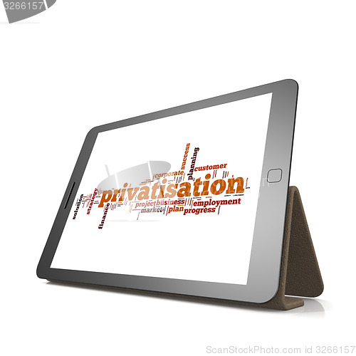 Image of Privatisation word cloud on tablet