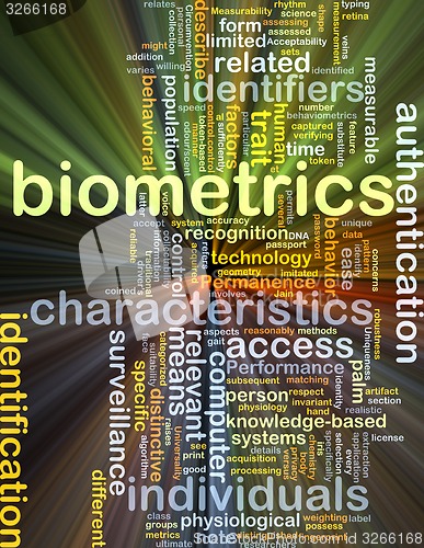 Image of Biometrics background concept glowing