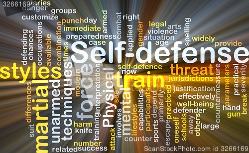 Image of Self-defense background concept glowing