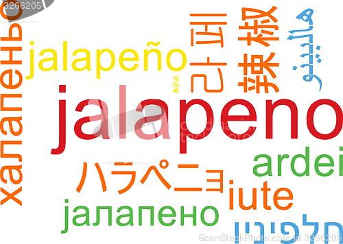 Image of Jalapeno multilanguage wordcloud background concept