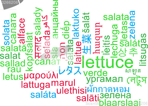 Image of Lettuce multilanguage wordcloud background concept