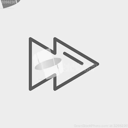 Image of Fast forward or skip button thin line icon