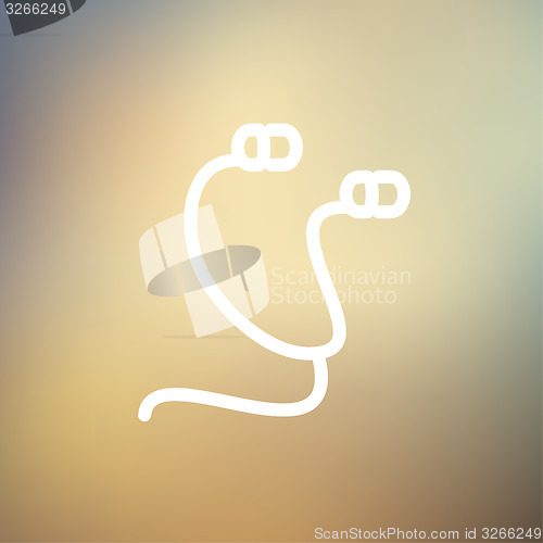 Image of Earphone thin line icon