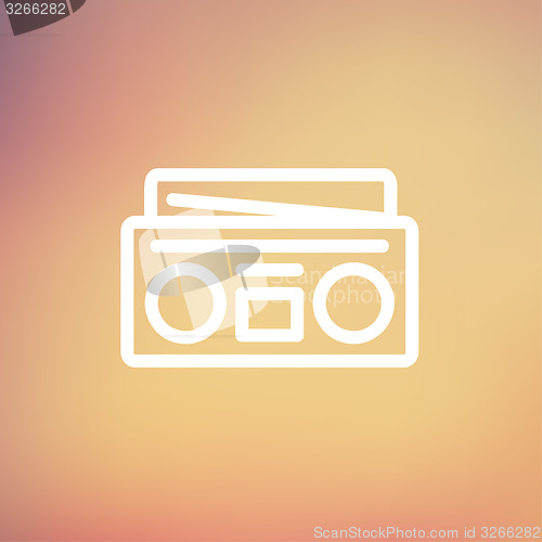 Image of Radio cassette player thin line icon