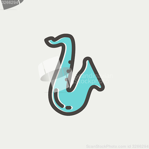 Image of Saxophone thin line icon